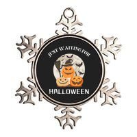 Funny Desgin Quote Just Waiting For Halloween Pumpkins Metallic Star Ornament