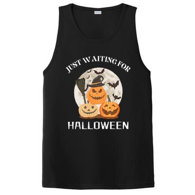 Funny Desgin Quote Just Waiting For Halloween Pumpkins PosiCharge Competitor Tank