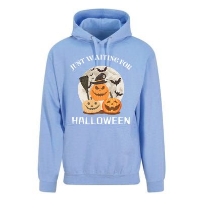 Funny Desgin Quote Just Waiting For Halloween Pumpkins Unisex Surf Hoodie