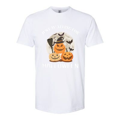 Funny Desgin Quote Just Waiting For Halloween Pumpkins Softstyle CVC T-Shirt