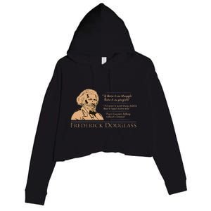 Frederick Douglass Quote For Black History Month Crop Fleece Hoodie