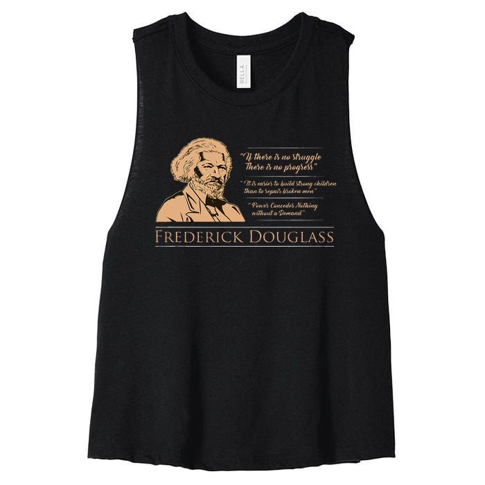 Frederick Douglass Quote For Black History Month Women's Racerback Cropped Tank