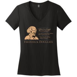 Frederick Douglass Quote For Black History Month Women's V-Neck T-Shirt