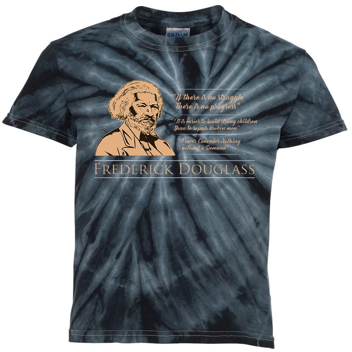 Frederick Douglass Quote For Black History Month Kids Tie-Dye T-Shirt