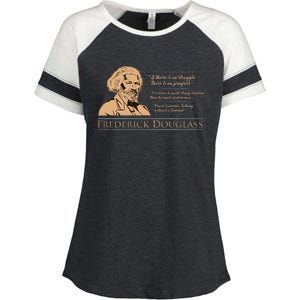 Frederick Douglass Quote For Black History Month Enza Ladies Jersey Colorblock Tee