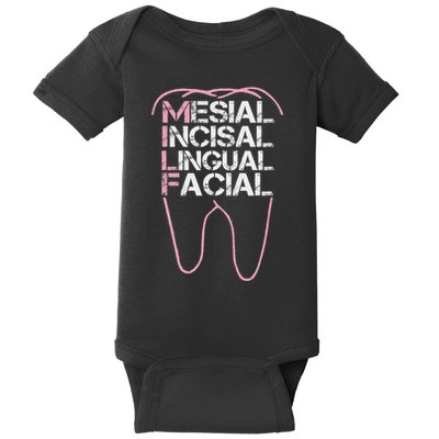 Funny Dental Quote Milf Mesial Incisal Lingual Facial Baby Bodysuit