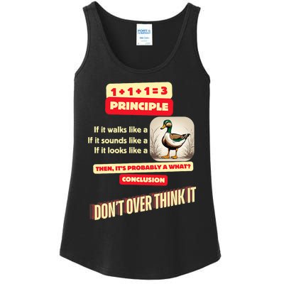 Funny Duck Quote DonT Overthink It Humorous Ladies Essential Tank