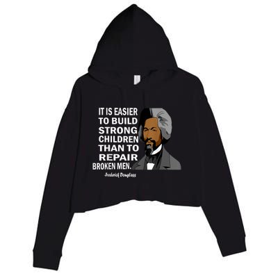 Frederick Douglass Quote Black History Month Crop Fleece Hoodie