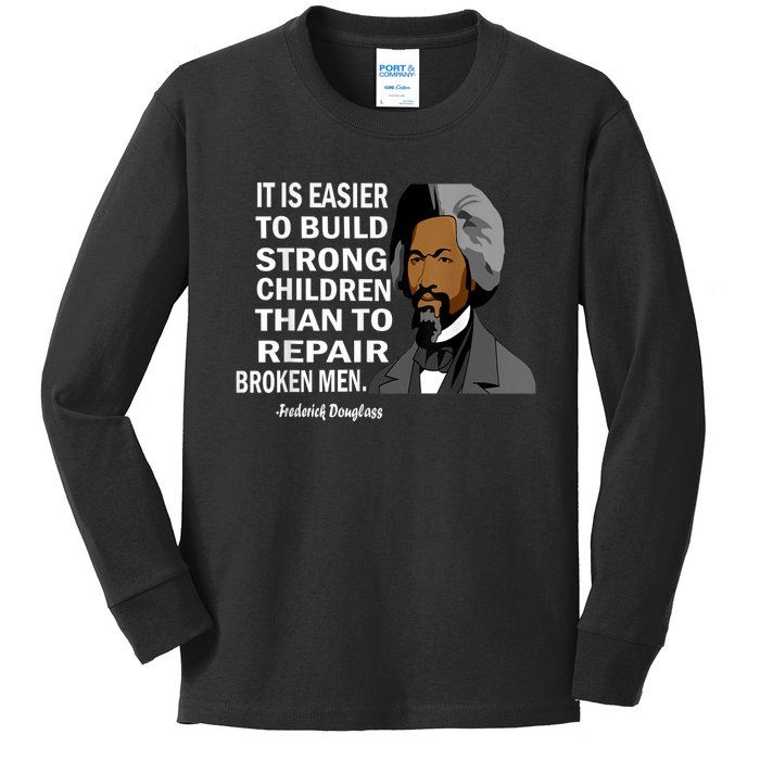 Frederick Douglass Quote Black History Month Kids Long Sleeve Shirt