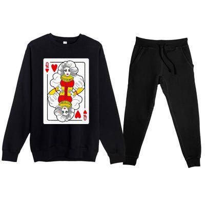 Fabulous Drag Queen Of Hearts Drag Queen Fan Yass Slay Werk Premium Crewneck Sweatsuit Set