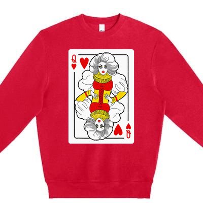 Fabulous Drag Queen Of Hearts Drag Queen Fan Yass Slay Werk Premium Crewneck Sweatshirt