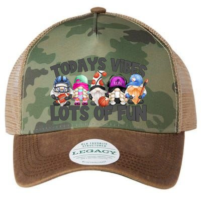 Field Day Quote Todays Vibes Lots Of Fun Gnomies Gift Legacy Tie Dye Trucker Hat