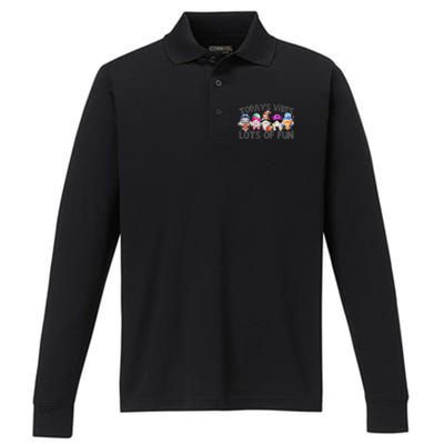 Field Day Quote Todays Vibes Lots Of Fun Gnomies Gift Performance Long Sleeve Polo