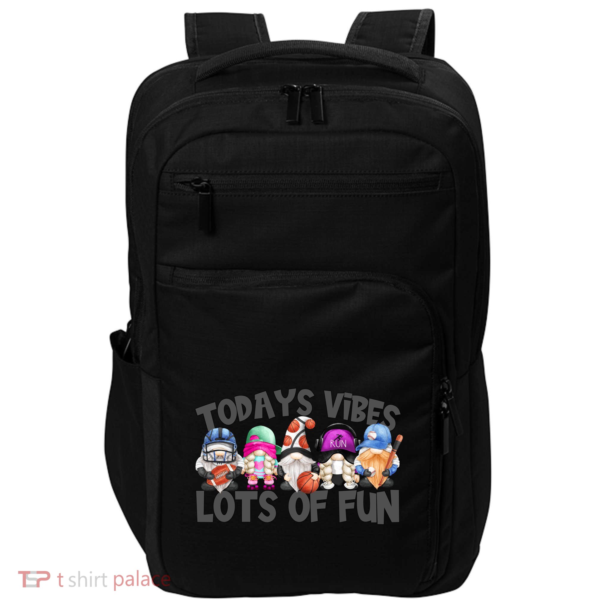 Field Day Quote Todays Vibes Lots Of Fun Gnomies Gift Impact Tech Backpack