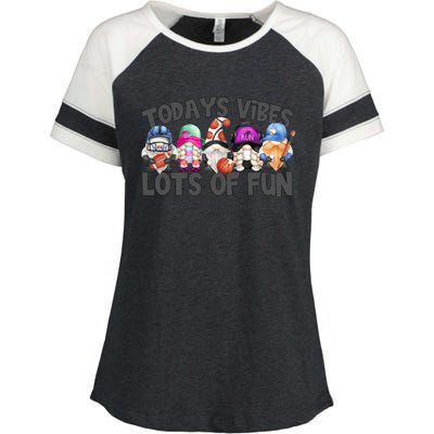 Field Day Quote Todays Vibes Lots Of Fun Gnomies Gift Enza Ladies Jersey Colorblock Tee