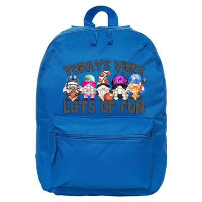 Field Day Quote Todays Vibes Lots Of Fun Gnomies Gift 16 in Basic Backpack