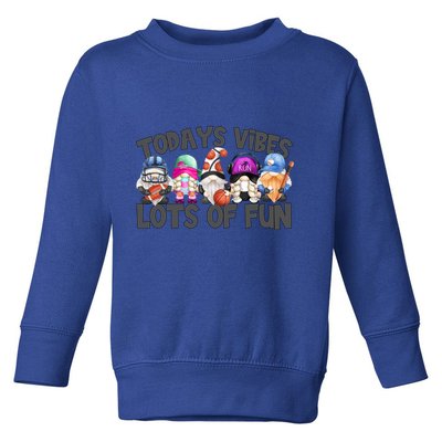 Field Day Quote Todays Vibes Lots Of Fun Gnomies Gift Toddler Sweatshirt