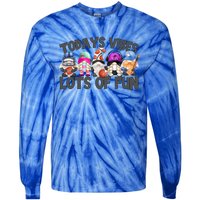 Field Day Quote Todays Vibes Lots Of Fun Gnomies Gift Tie-Dye Long Sleeve Shirt