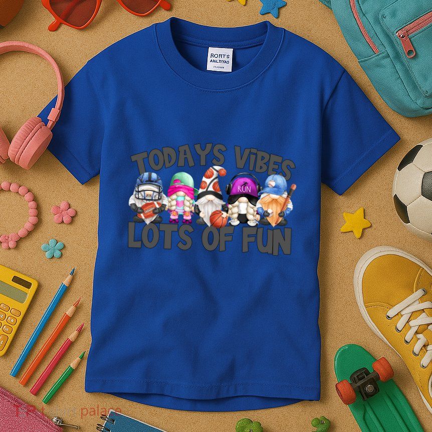 Field Day Quote Todays Vibes Lots Of Fun Gnomies Gift Kids T-Shirt