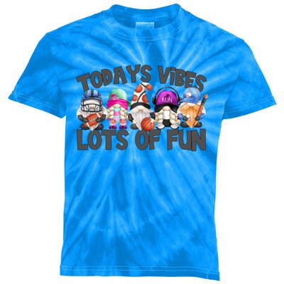 Field Day Quote Todays Vibes Lots Of Fun Gnomies Gift Kids Tie-Dye T-Shirt