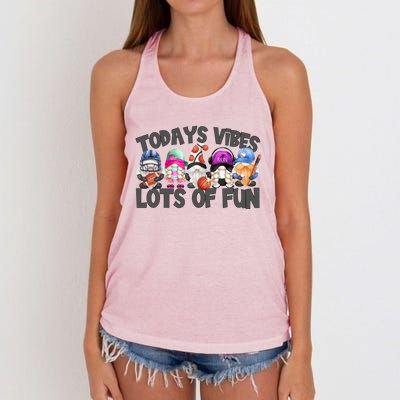 Field Day Quote Todays Vibes Lots Of Fun Gnomies Gift Women's Knotted Racerback Tank