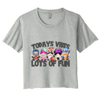 Field Day Quote Todays Vibes Lots Of Fun Gnomies Gift Women's Crop Top Tee