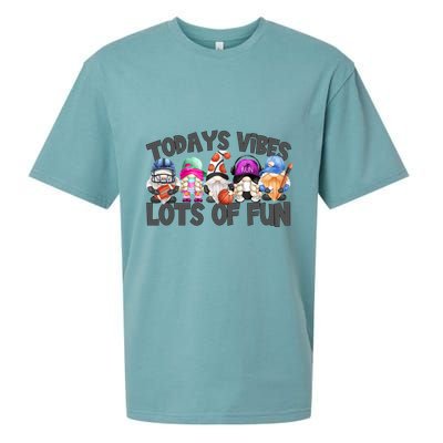 Field Day Quote Todays Vibes Lots Of Fun Gnomies Gift Sueded Cloud Jersey T-Shirt
