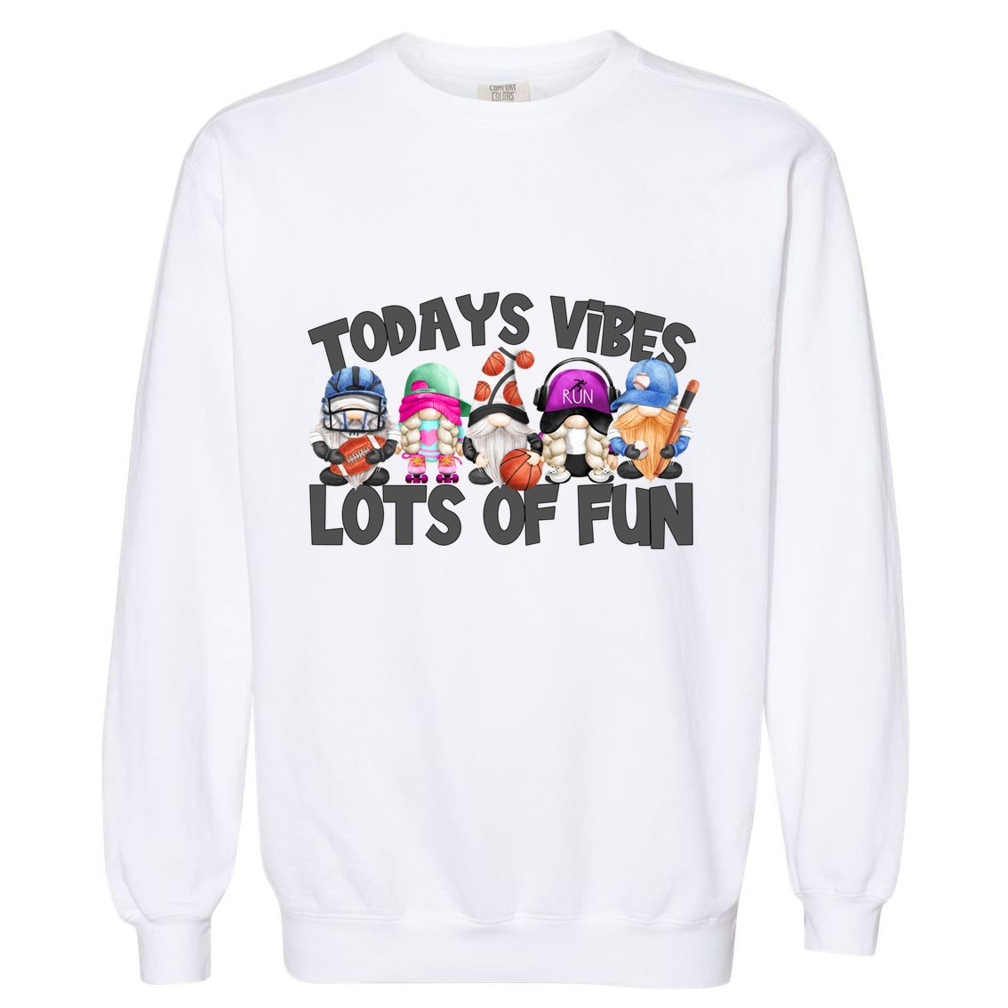 Field Day Quote Todays Vibes Lots Of Fun Gnomies Gift Garment-Dyed Sweatshirt
