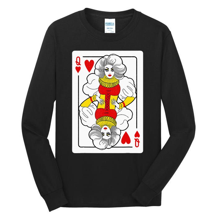 Fabulous Drag Queen of Hearts Drag Queen Fan Yass Slay Werk Tall Long Sleeve T-Shirt