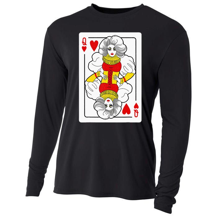 Fabulous Drag Queen of Hearts Drag Queen Fan Yass Slay Werk Cooling Performance Long Sleeve Crew