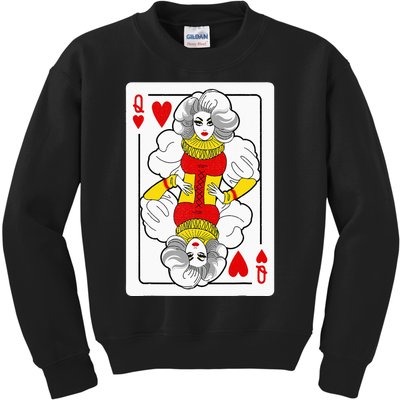 Fabulous Drag Queen of Hearts Drag Queen Fan Yass Slay Werk Kids Sweatshirt