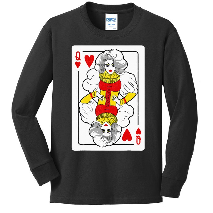 Fabulous Drag Queen of Hearts Drag Queen Fan Yass Slay Werk Kids Long Sleeve Shirt