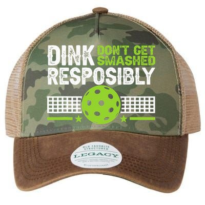 Funny Dink Responsibly Don't Get Smashed Pickleball Legacy Tie Dye Trucker Hat