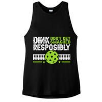 Funny Dink Responsibly Don't Get Smashed Pickleball Ladies PosiCharge Tri-Blend Wicking Tank