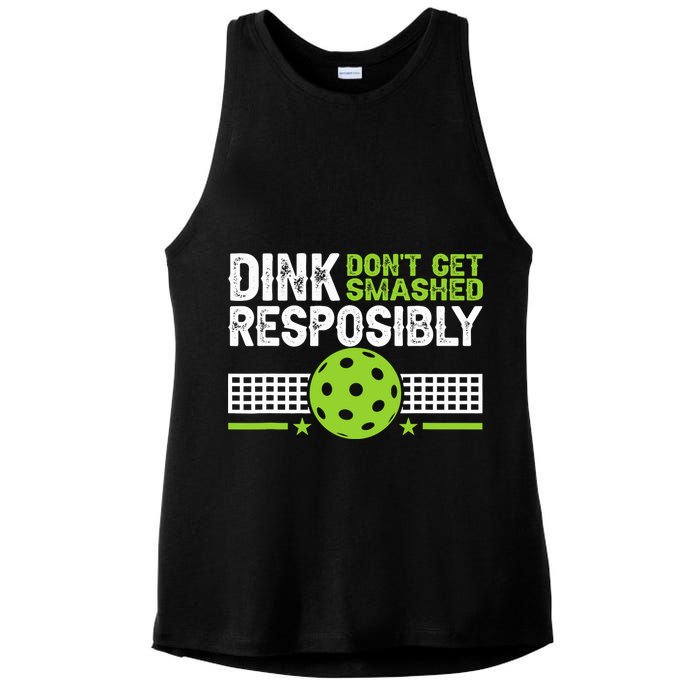Funny Dink Responsibly Don't Get Smashed Pickleball Ladies PosiCharge Tri-Blend Wicking Tank