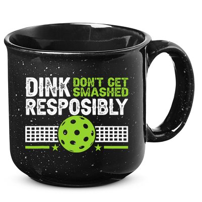 Funny Dink Responsibly Don't Get Smashed Pickleball 15oz Campfire Ceramic Mug