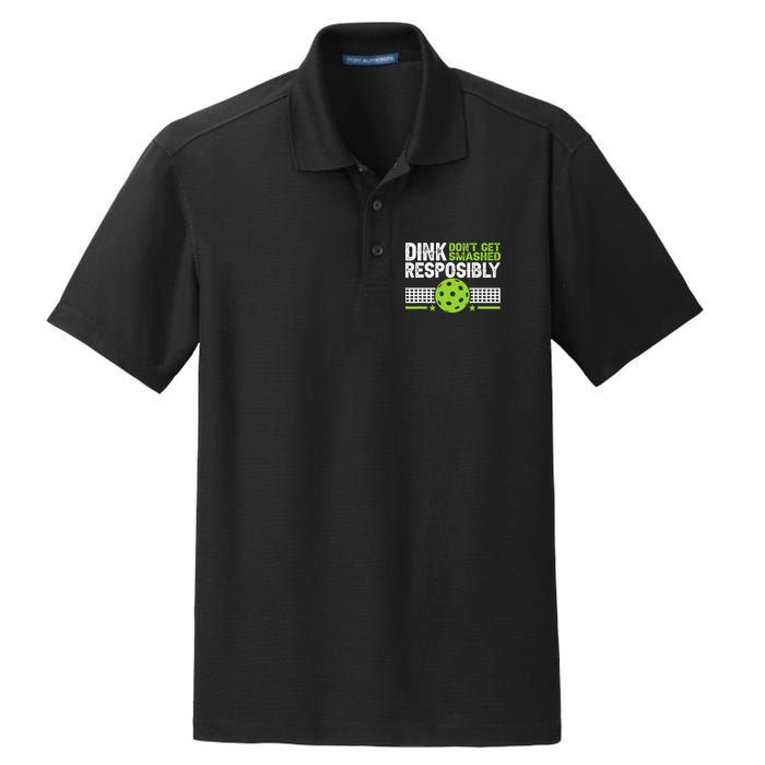 Funny Dink Responsibly Don't Get Smashed Pickleball Dry Zone Grid Polo