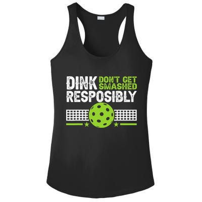 Funny Dink Responsibly Don't Get Smashed Pickleball Ladies PosiCharge Competitor Racerback Tank