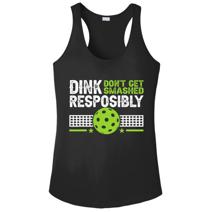 Funny Dink Responsibly Don't Get Smashed Pickleball Ladies PosiCharge Competitor Racerback Tank