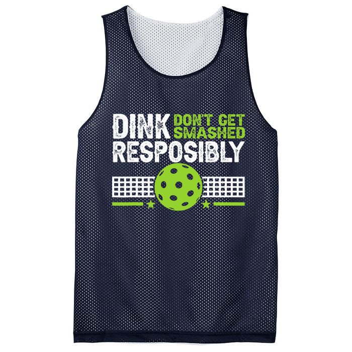 Funny Dink Responsibly Don't Get Smashed Pickleball Mesh Reversible Basketball Jersey Tank