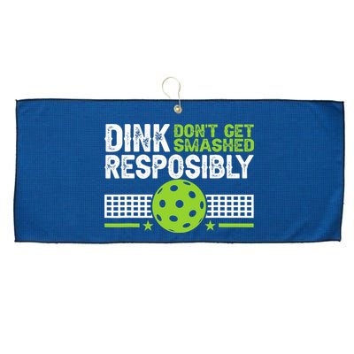 Funny Dink Responsibly Don't Get Smashed Pickleball Large Microfiber Waffle Golf Towel