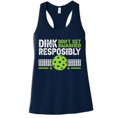 Funny Dink Responsibly Don't Get Smashed Pickleball Womens Tank Top