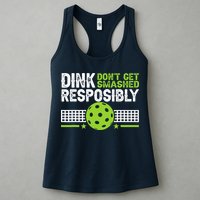 Funny Dink Responsibly Don't Get Smashed Pickleball Womens Tank Top