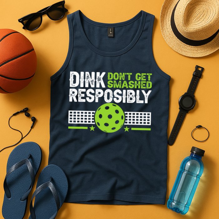 Funny Dink Responsibly Don't Get Smashed Pickleball Tank Top