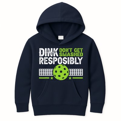 Funny Dink Responsibly Don't Get Smashed Pickleball Kids Hoodie