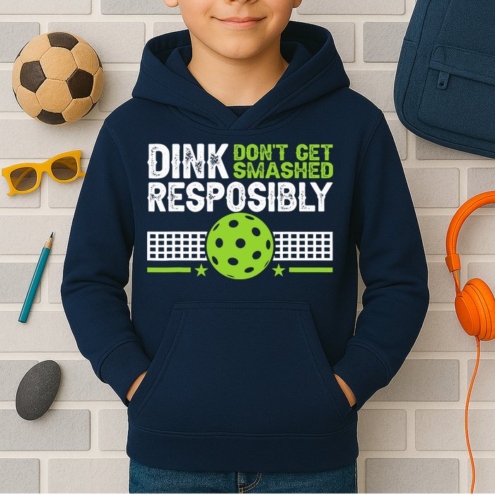 Funny Dink Responsibly Don't Get Smashed Pickleball Kids Hoodie