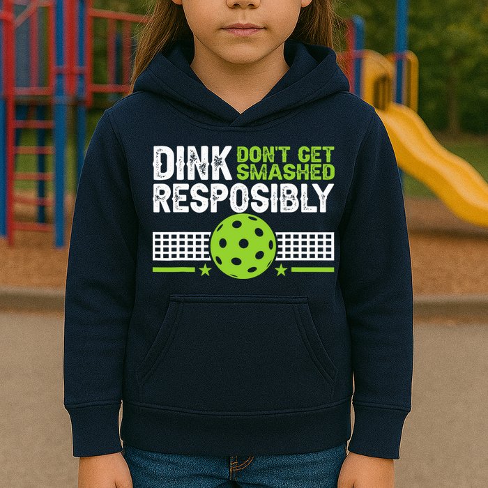 Funny Dink Responsibly Don't Get Smashed Pickleball Kids Hoodie