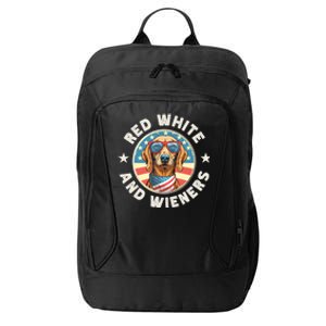 Funny Dachshund Red White And Wieners Weiner Dog 4th Of July City Backpack