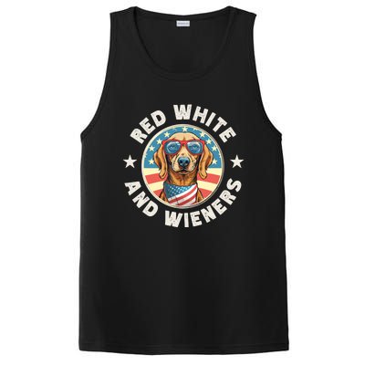 Funny Dachshund Red White And Wieners Weiner Dog 4th Of July PosiCharge Competitor Tank