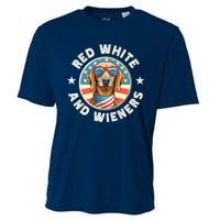 Funny Dachshund Red White And Wieners Weiner Dog 4th Of July Cooling Performance Crew T-Shirt